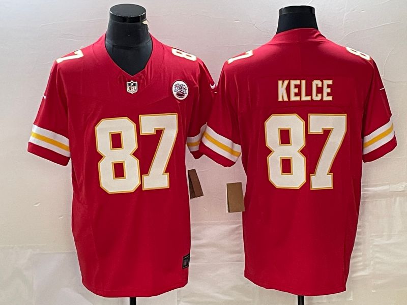 Men Kansas City Chiefs 87 Travis Kelce Nike Red Vapor Limited NFL Jersey